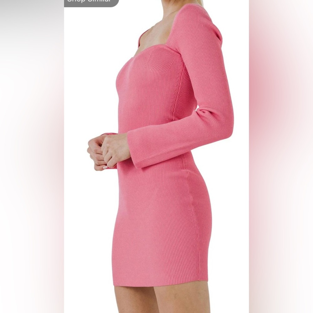 Pink Mini Dress - Long Sleeve